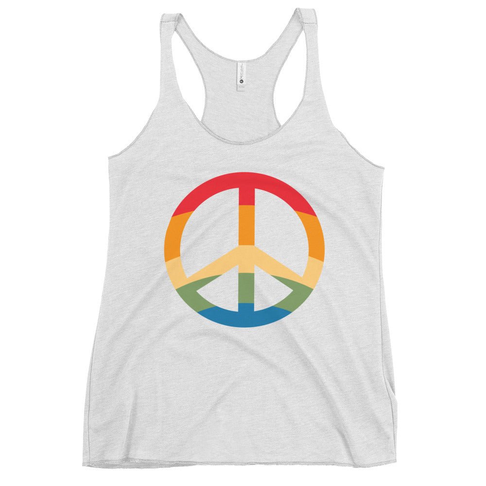 Pride Peace Symbol Women's Tank Top - Heather White - LGBTPride.com
