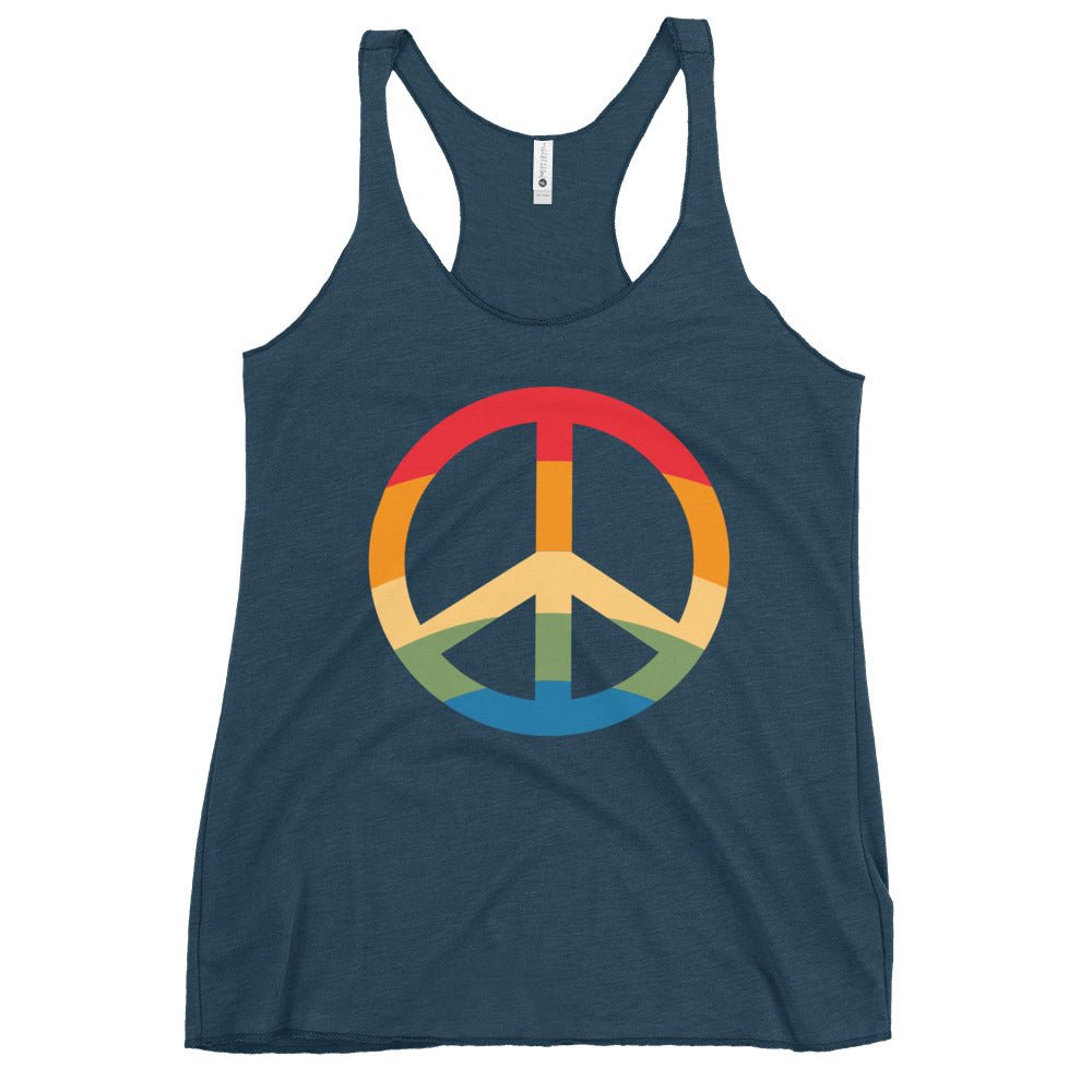 Pride Peace Symbol Women's Tank Top - Indigo - LGBTPride.com
