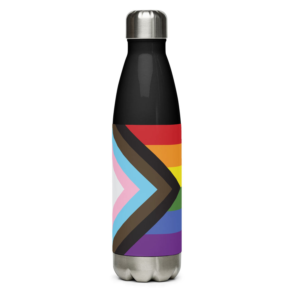 Progress Stainless Steel Water Bottle - Black - LGBTPride.com