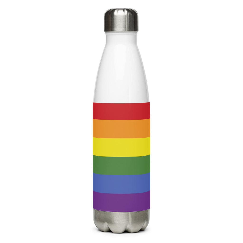 Progress Stainless Steel Water Bottle - White - LGBTPride.com