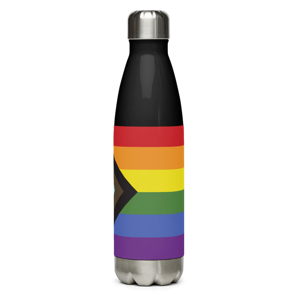 Progress Stainless Steel Water Bottle - Black - LGBTPride.com