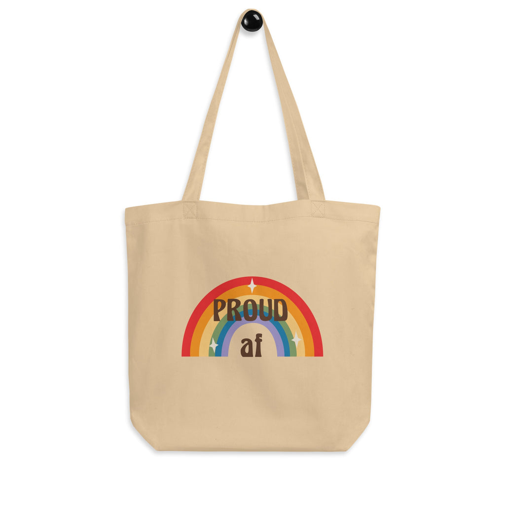 Proud AF - Eco Tote Bag - Oyster - LGBTPride.com