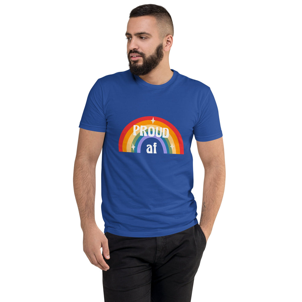 Proud AF Men's T-Shirt - Royal Blue - LGBTPride.com