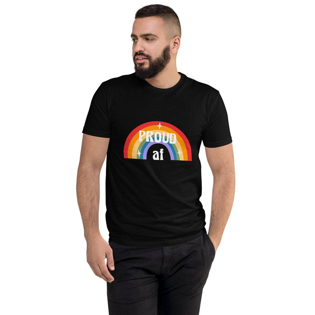 Proud AF Men's T-Shirt - Black - LGBTPride.com