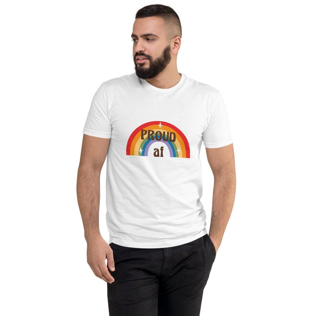Proud AF Men's T-Shirt - White - LGBTPride.com