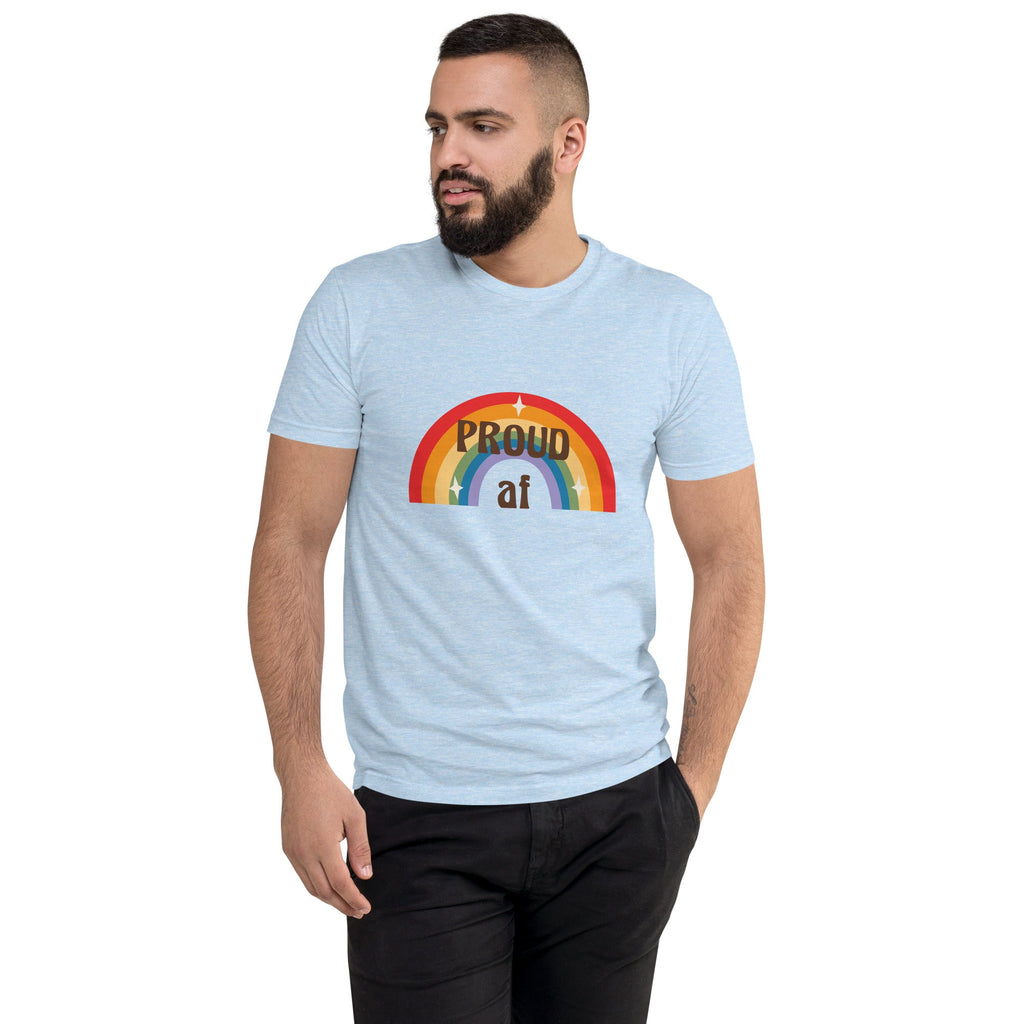 Proud AF Men's T-Shirt - Light Blue - LGBTPride.com