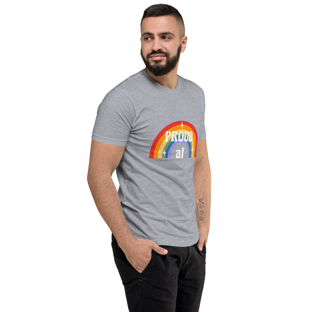 Proud AF Men's T-Shirt - Heather Grey - LGBTPride.com