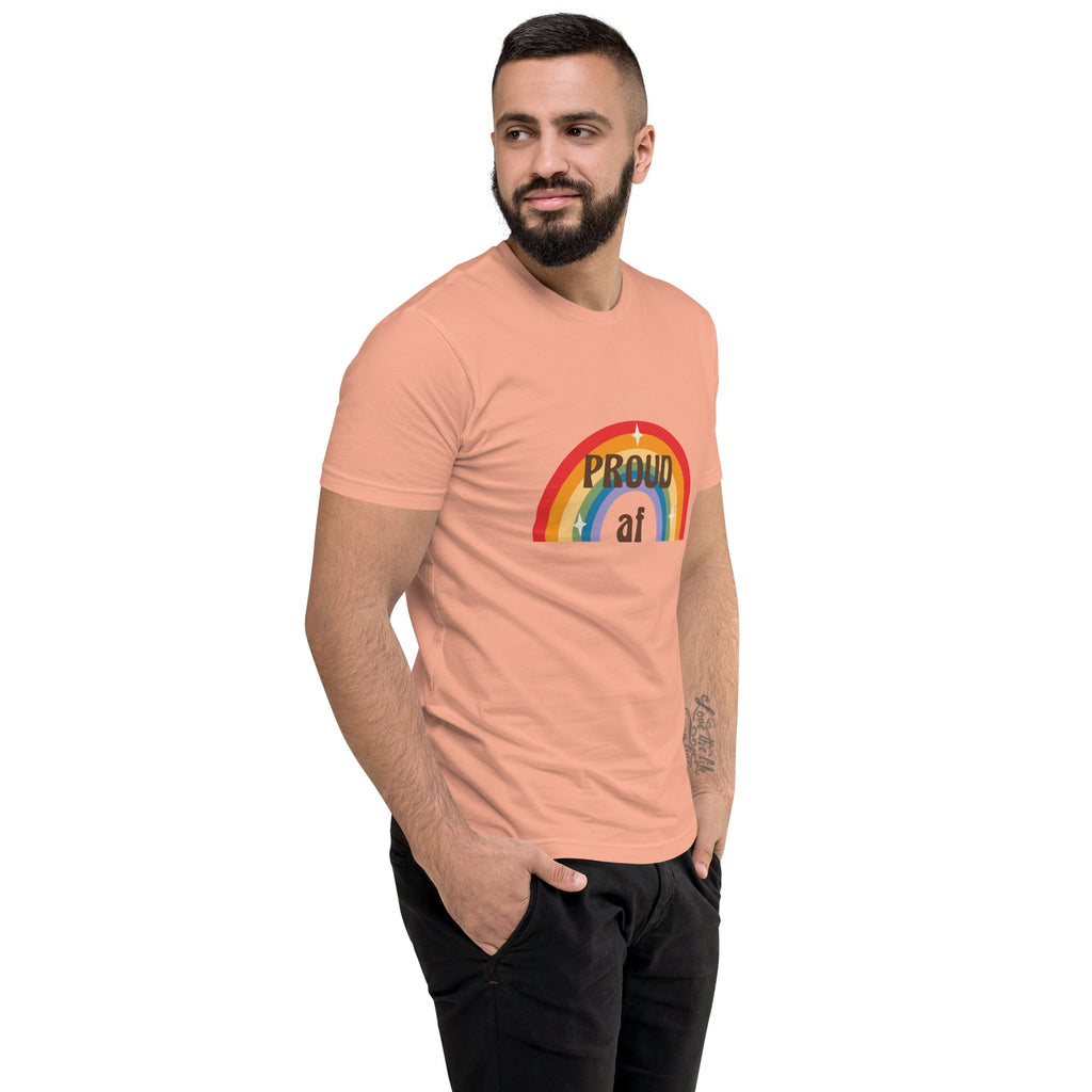 Proud AF Men's T-Shirt - Desert Pink - LGBTPride.com