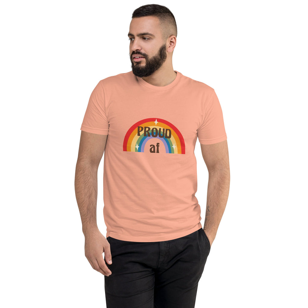 Proud AF Men's T-Shirt - Desert Pink - LGBTPride.com