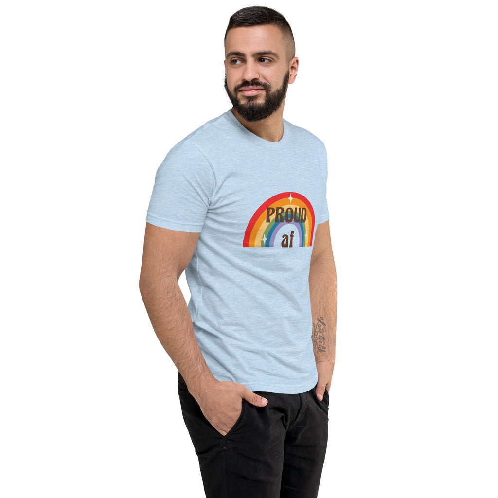 Proud AF Men's T-Shirt - Light Blue - LGBTPride.com