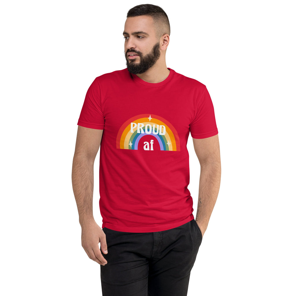 Proud AF Men's T-Shirt - Red - LGBTPride.com