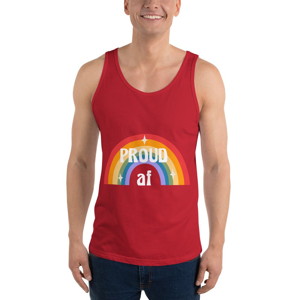 Proud AF Men's Tank Top - Red - LGBTPride.com