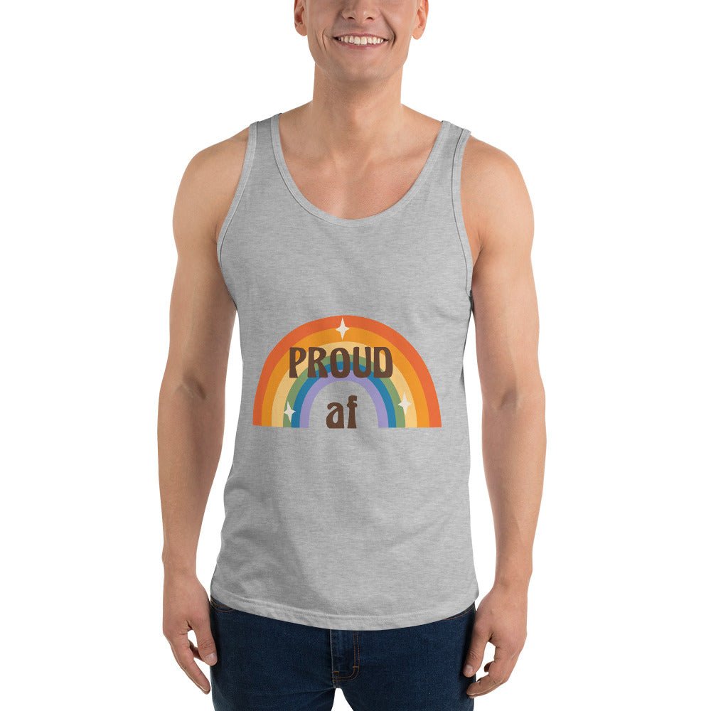 Proud AF Men's Tank Top - Athletic Heather - LGBTPride.com
