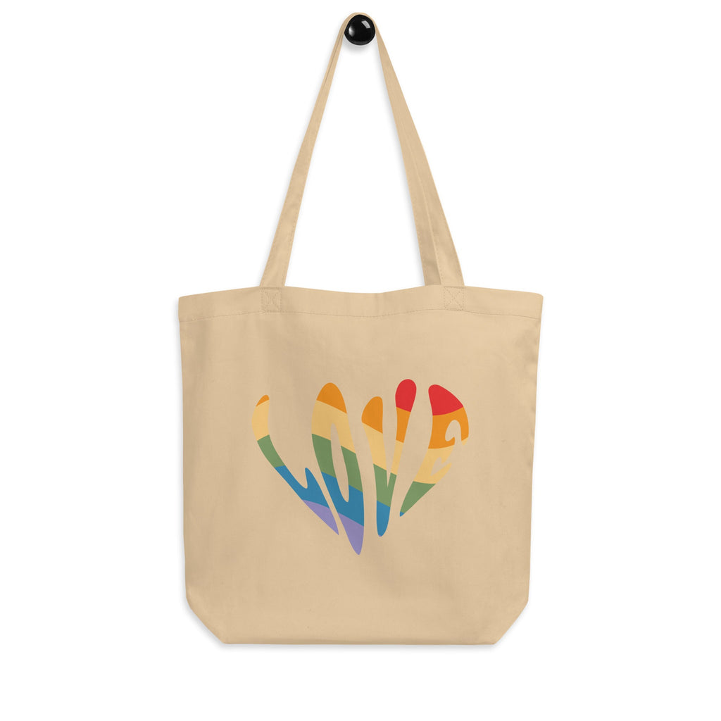 Rainbow Love - Eco Tote Bag - Oyster - LGBTPride.com