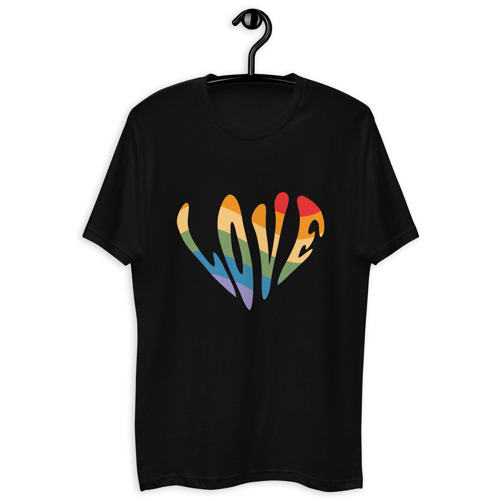 Rainbow Love Men's T-Shirt - Black - LGBTPride.com