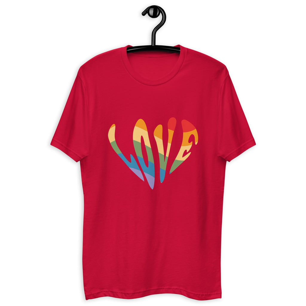 Rainbow Love Men's T-Shirt - Red - LGBTPride.com