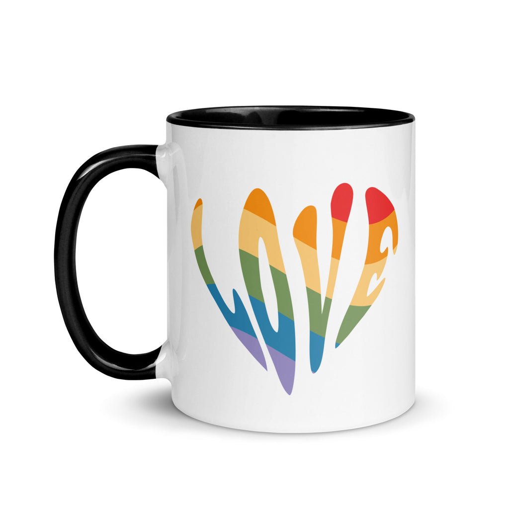 Rainbow Love Mug - Black - LGBTPride.com