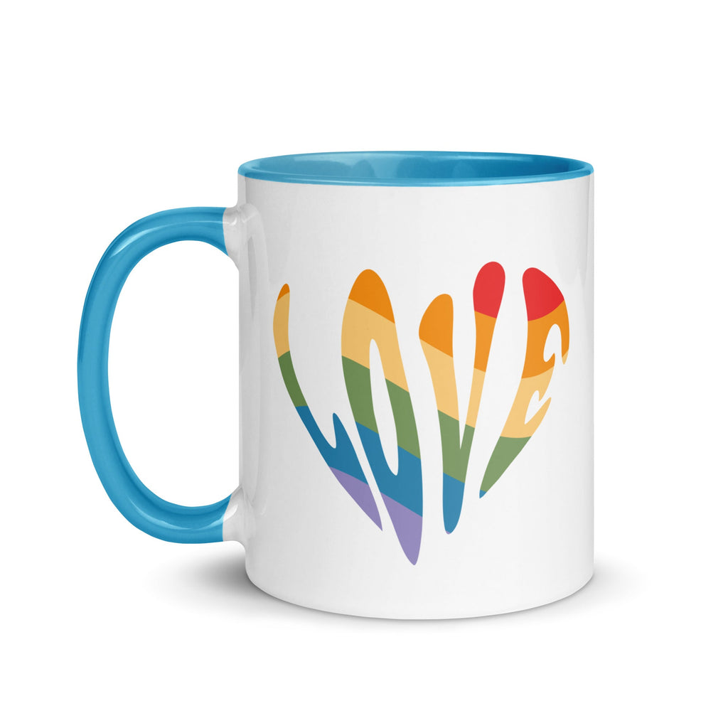 Rainbow Love Mug - Blue - LGBTPride.com