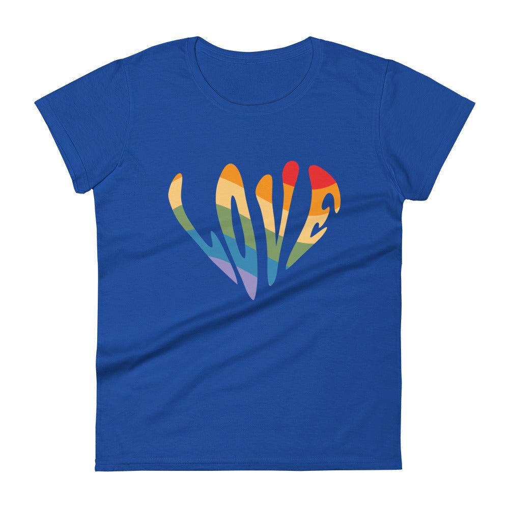 Rainbow Love Women's T-Shirt - Royal Blue - LGBTPride.com