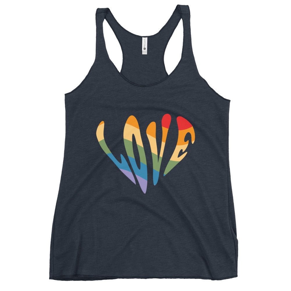 Rainbow Love Women's Tank Top - Vintage Navy - LGBTPride.com