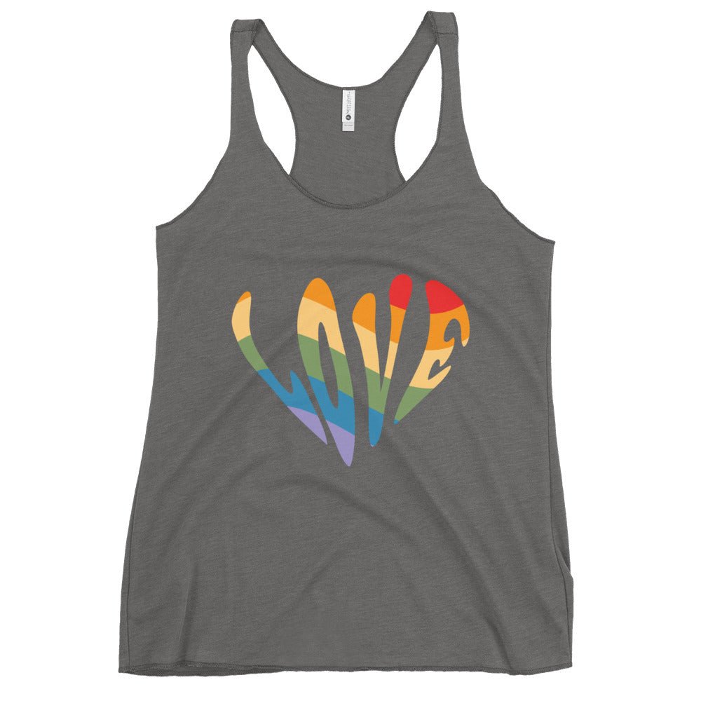 Rainbow Love Women's Tank Top - Premium Heather - LGBTPride.com