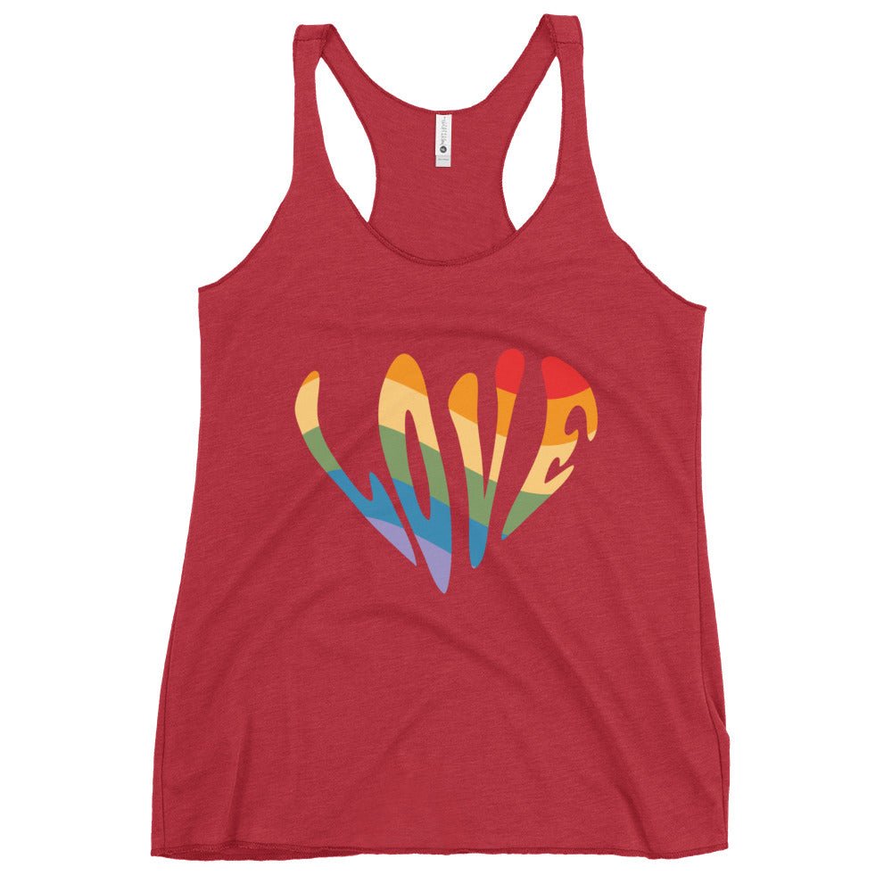 Rainbow Love Women's Tank Top - Vintage Red - LGBTPride.com