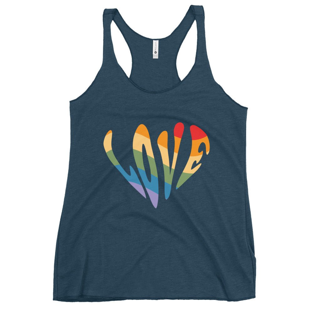 Rainbow Love Women's Tank Top - Indigo - LGBTPride.com