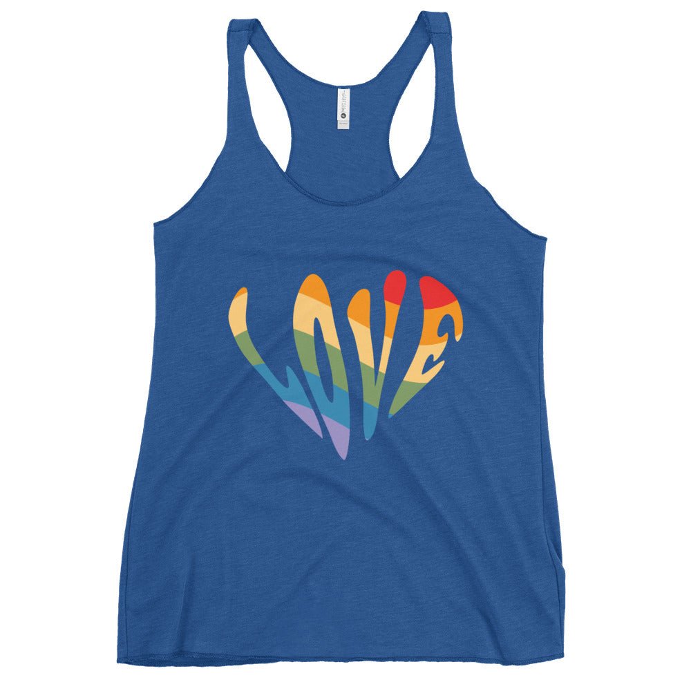 Rainbow Love Women's Tank Top - Vintage Royal - LGBTPride.com