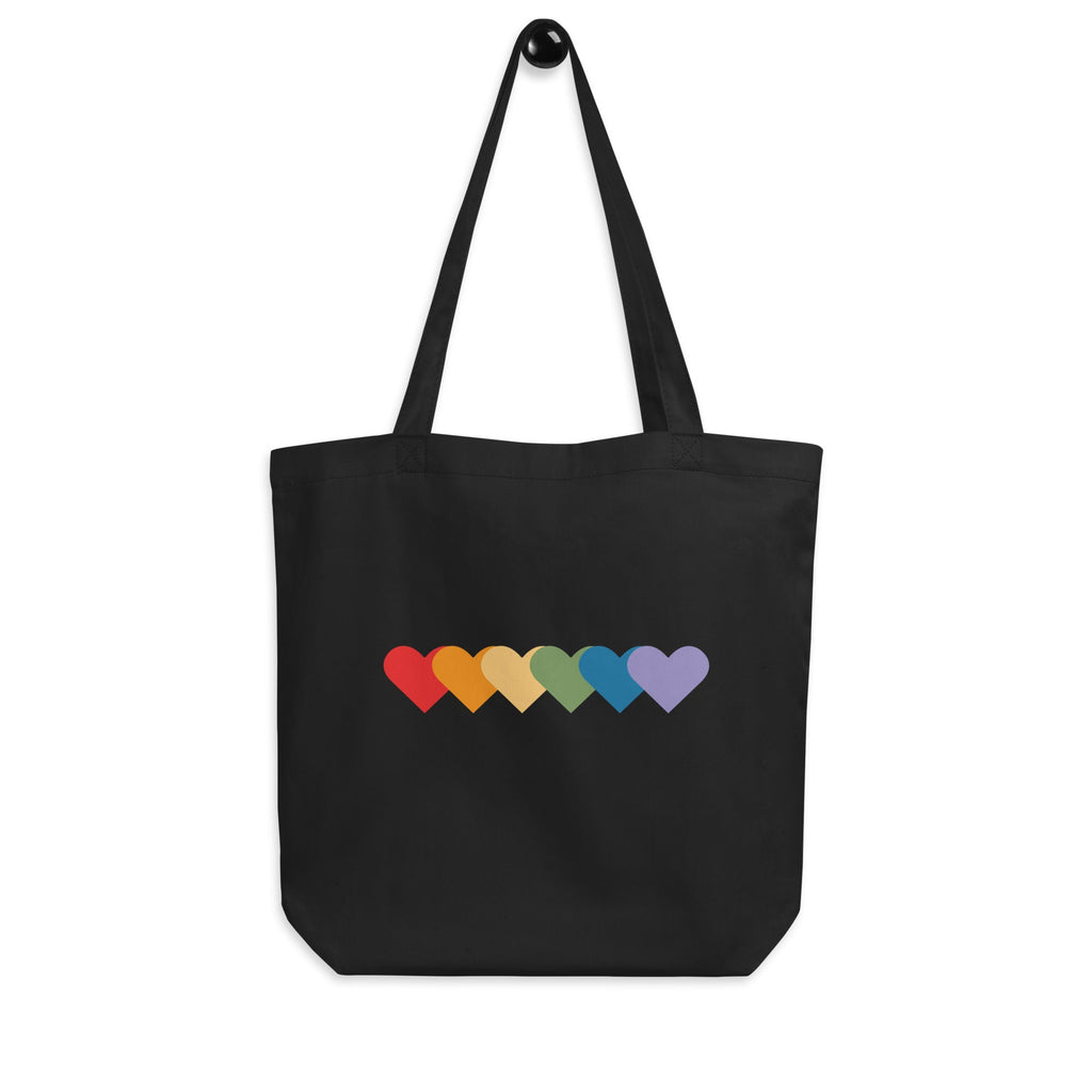 Rainbow of Hearts - Eco Tote Bag - Black - LGBTPride.com
