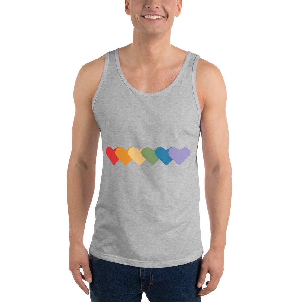 Rainbow of Hearts Men's Tank Top - Athletic Heather - LGBTPride.com