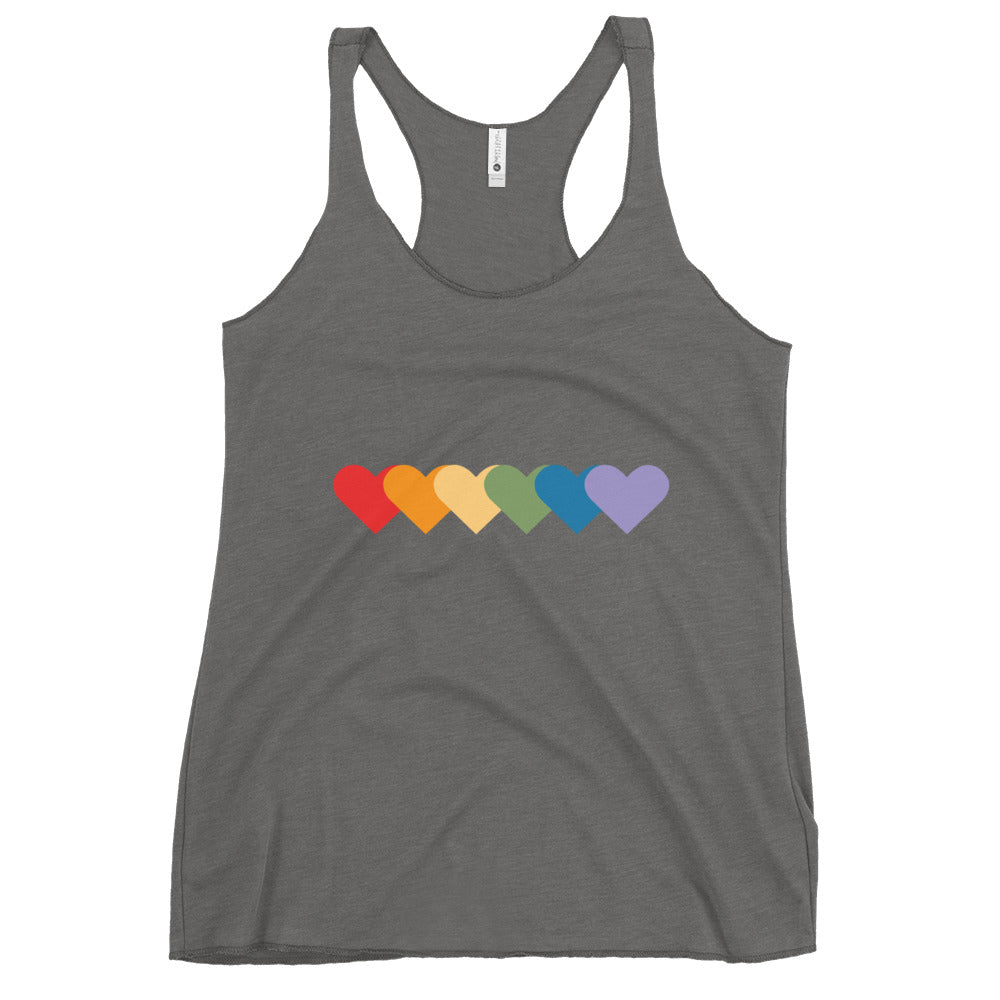 Rainbow of Hearts Women's Tank Top - Premium Heather - LGBTPride.com