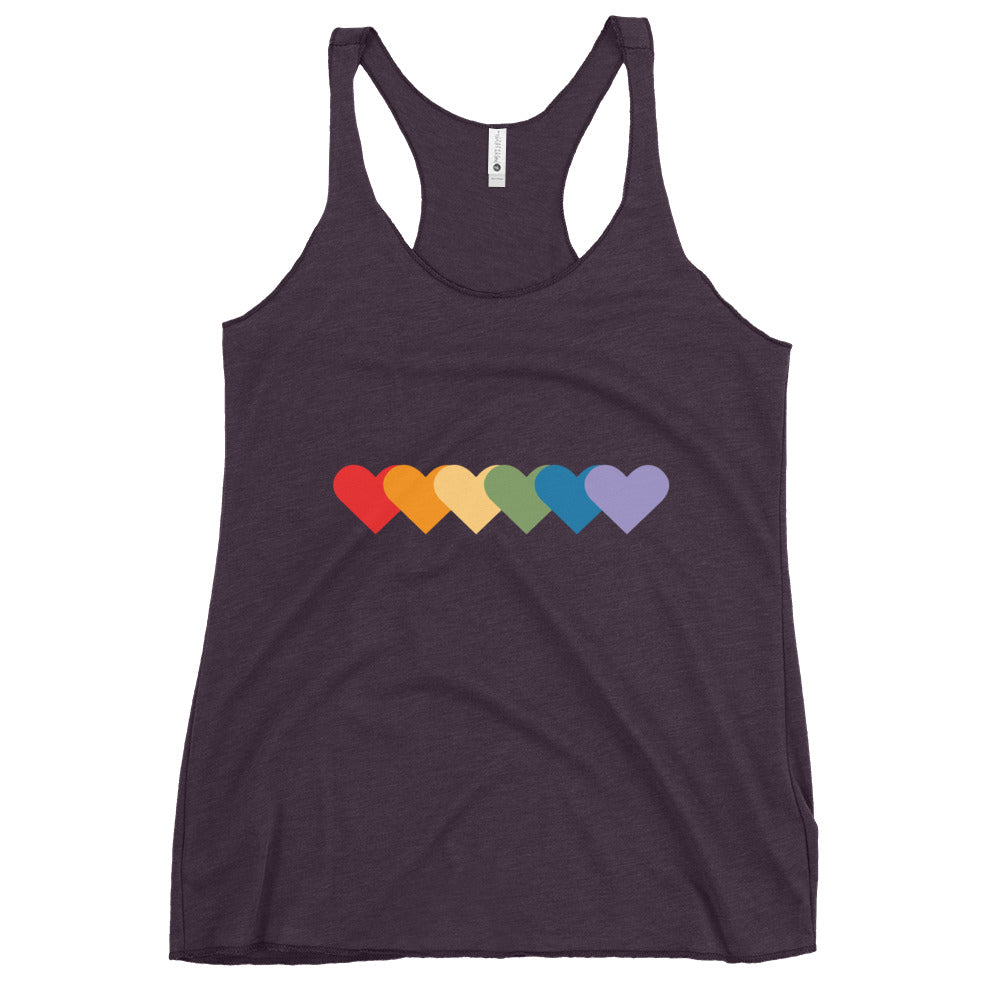Rainbow of Hearts Women's Tank Top - Vintage Purple - LGBTPride.com