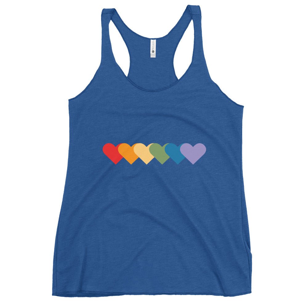 Rainbow of Hearts Women's Tank Top - Vintage Royal - LGBTPride.com