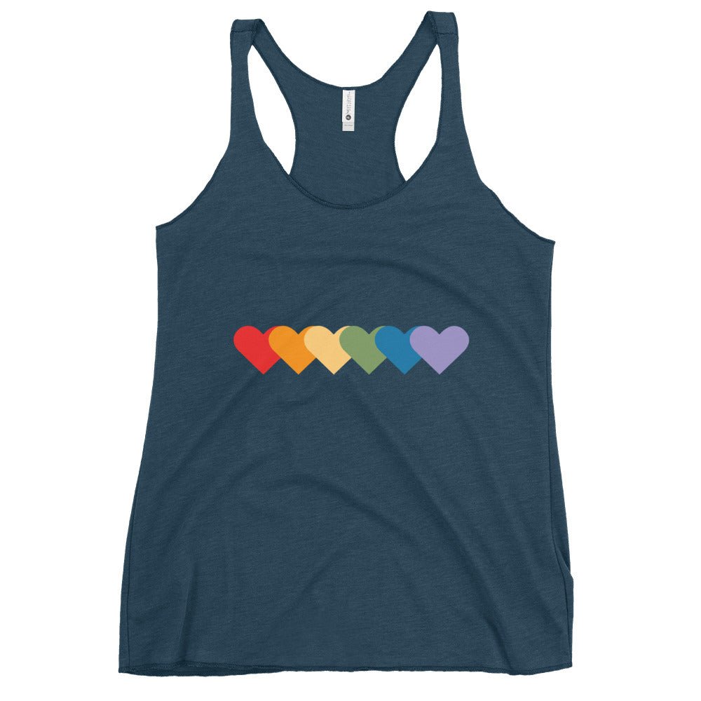 Rainbow of Hearts Women's Tank Top - Indigo - LGBTPride.com