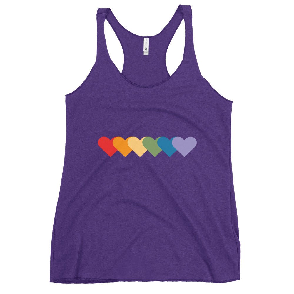 Rainbow of Hearts Women's Tank Top - Purple Rush - LGBTPride.com