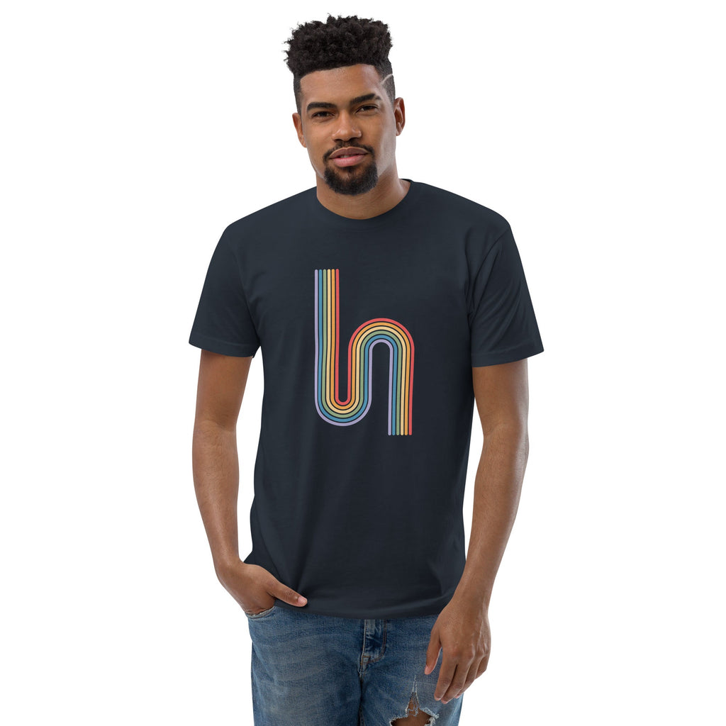 Rainbow Road Men's T-Shirt - Midnight Navy - LGBTPride.com