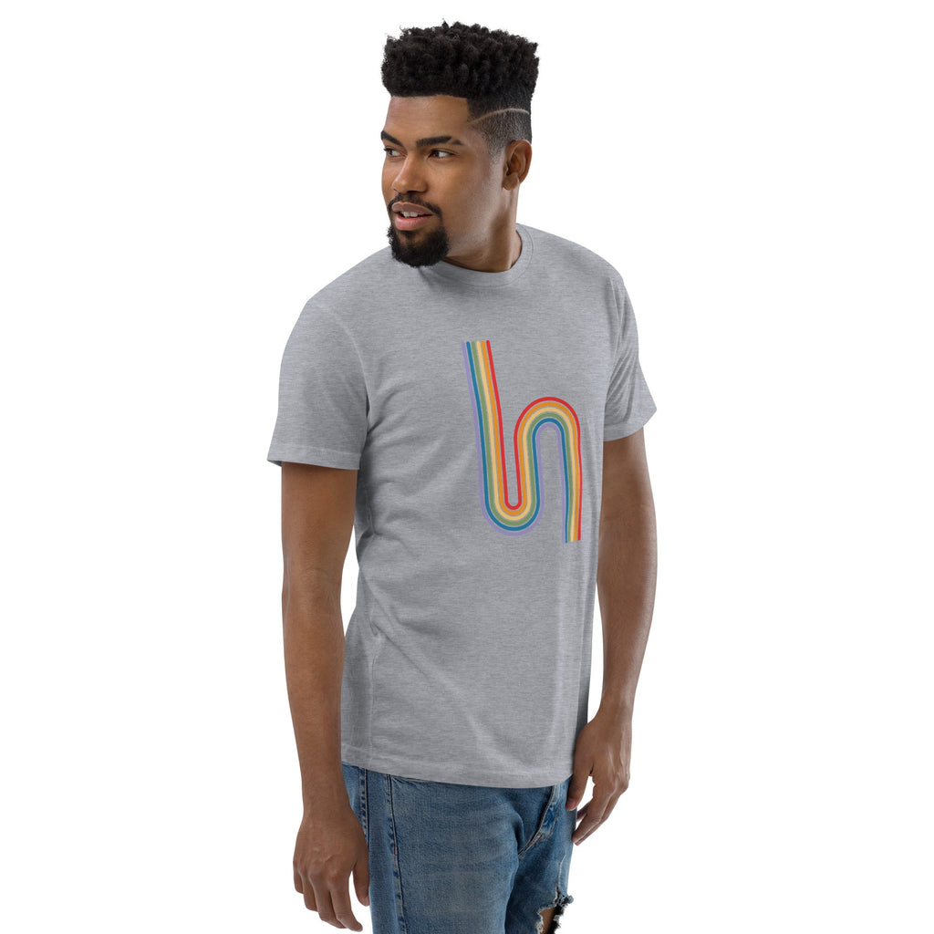 Rainbow Road Men's T-Shirt - Heather Grey - LGBTPride.com