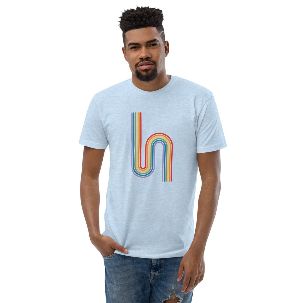Rainbow Road Men's T-Shirt - Light Blue - LGBTPride.com