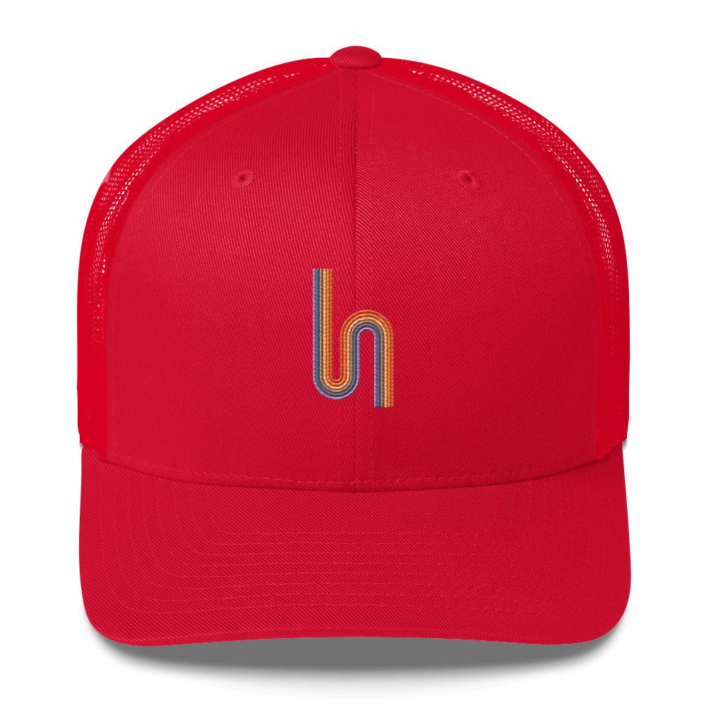 Rainbow Road Trucker Hat - Red - LGBTPride.com