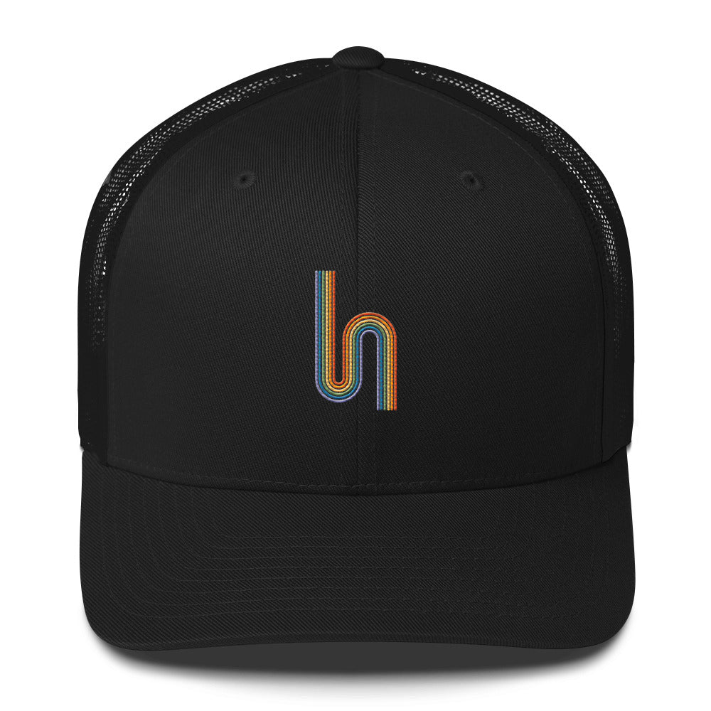 Rainbow Road Trucker Hat - Black - LGBTPride.com