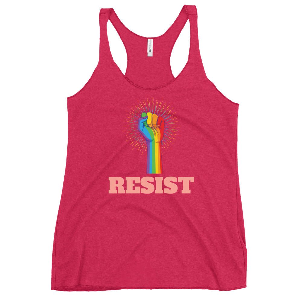 Resist! Women's Tank Top - Vintage Shocking Pink - LGBTPride.com