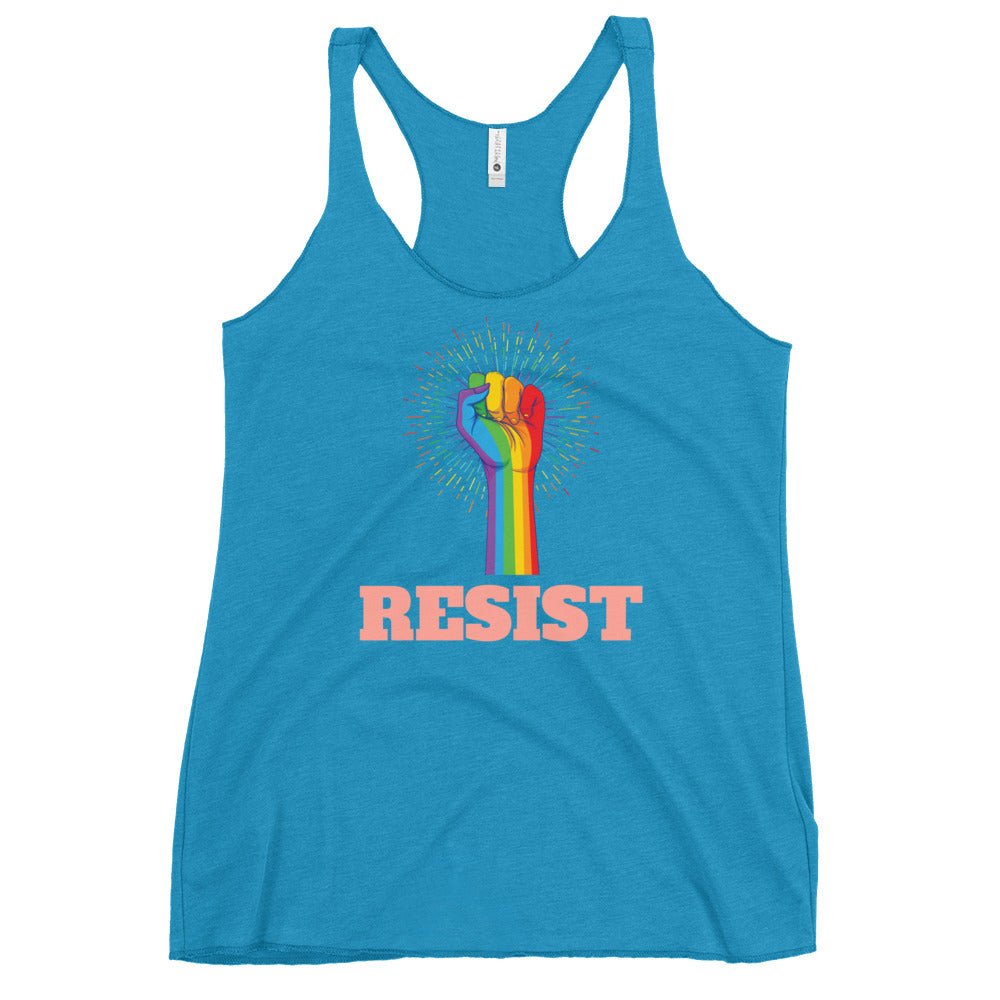 Resist! Women's Tank Top - Vintage Turquoise - LGBTPride.com
