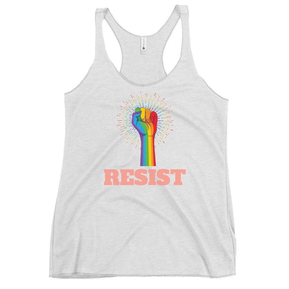 Resist! Women's Tank Top - Heather White - LGBTPride.com