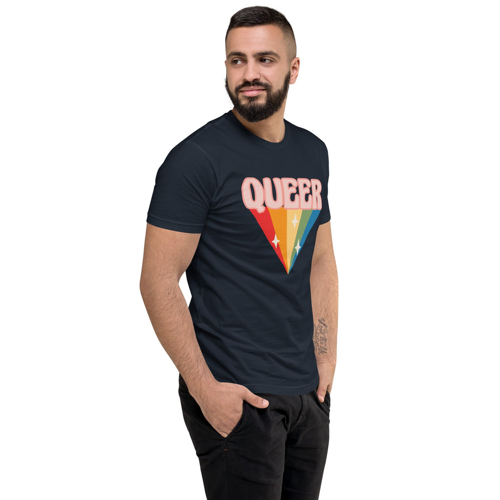 Retro Queer Men's T-Shirt - Midnight Navy - LGBTPride.com