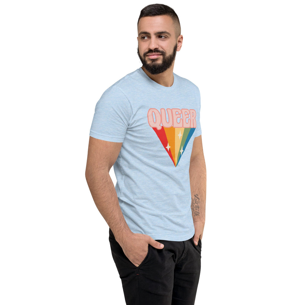 Retro Queer Men's T-Shirt - Light Blue - LGBTPride.com
