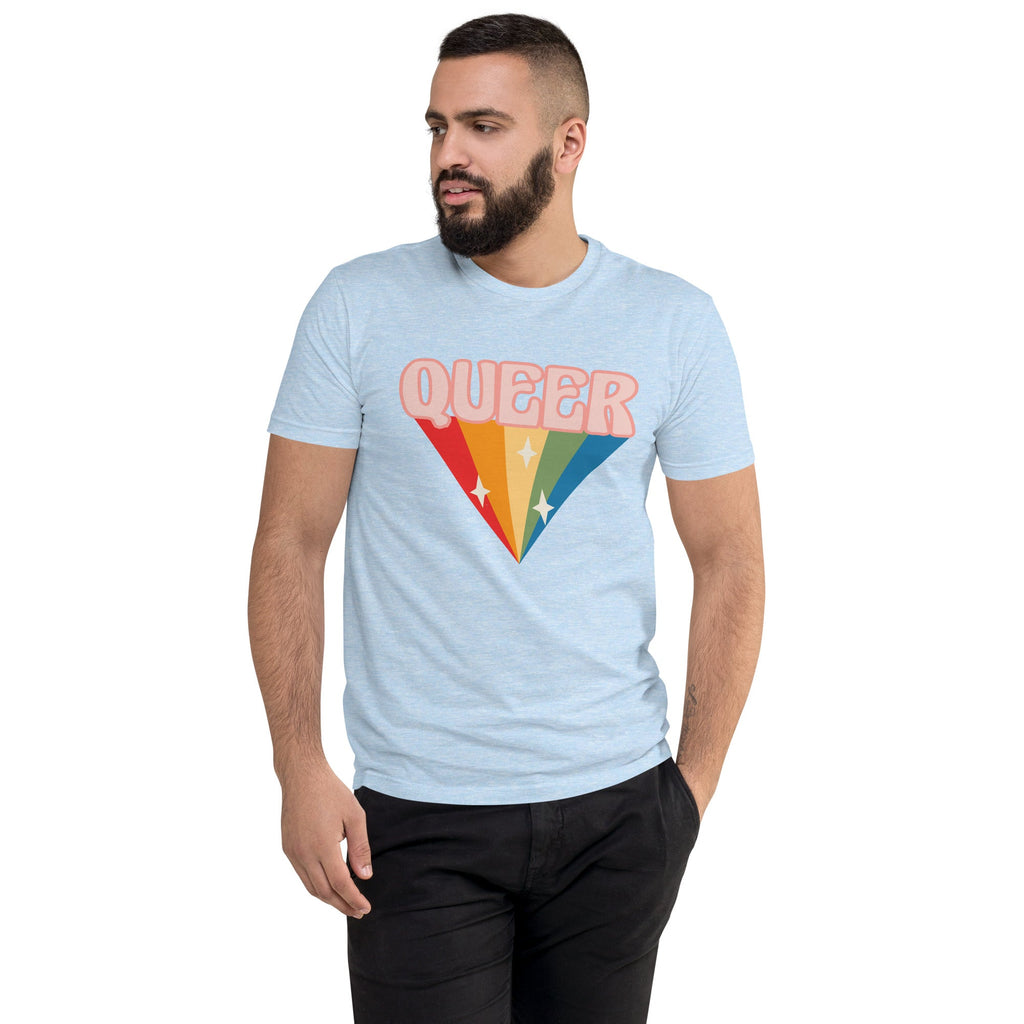 Retro Queer Men's T-Shirt - Light Blue - LGBTPride.com