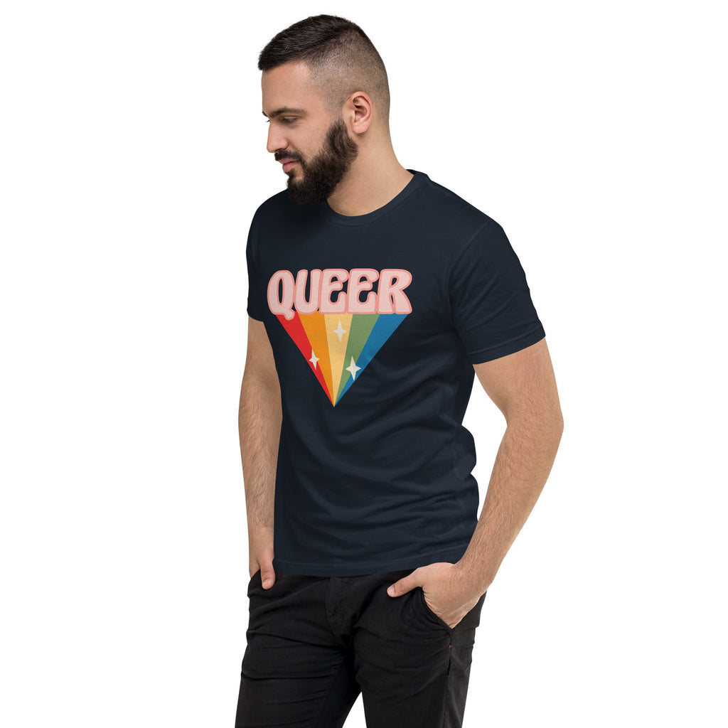 Retro Queer Men's T-Shirt - Midnight Navy - LGBTPride.com