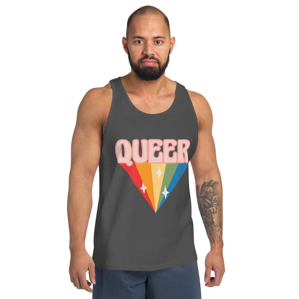 Retro Queer Men's Tank Top - Asphalt - LGBTPride.com