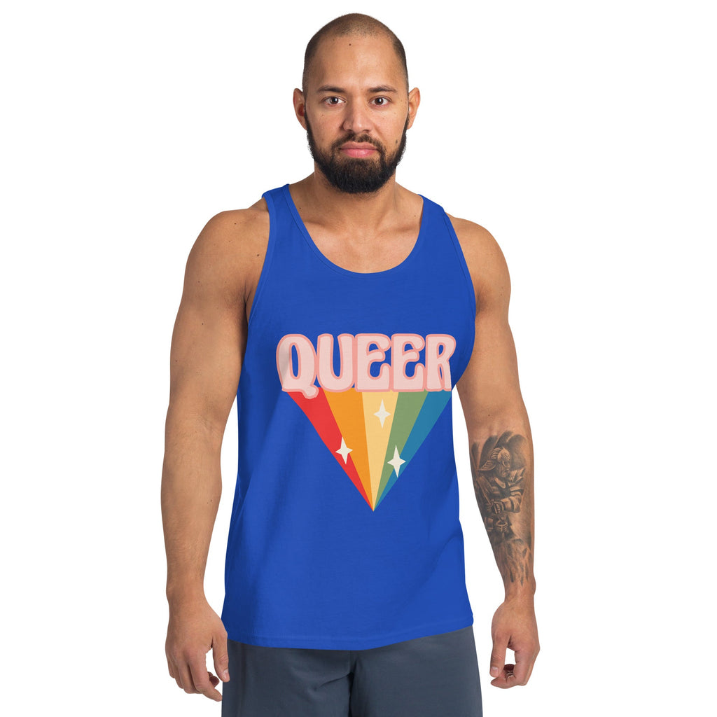 Retro Queer Men's Tank Top - True Royal - LGBTPride.com