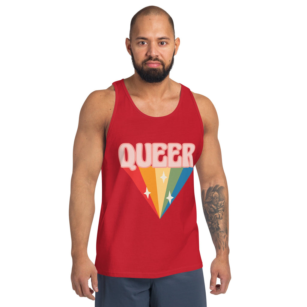 Retro Queer Men's Tank Top - Red - LGBTPride.com